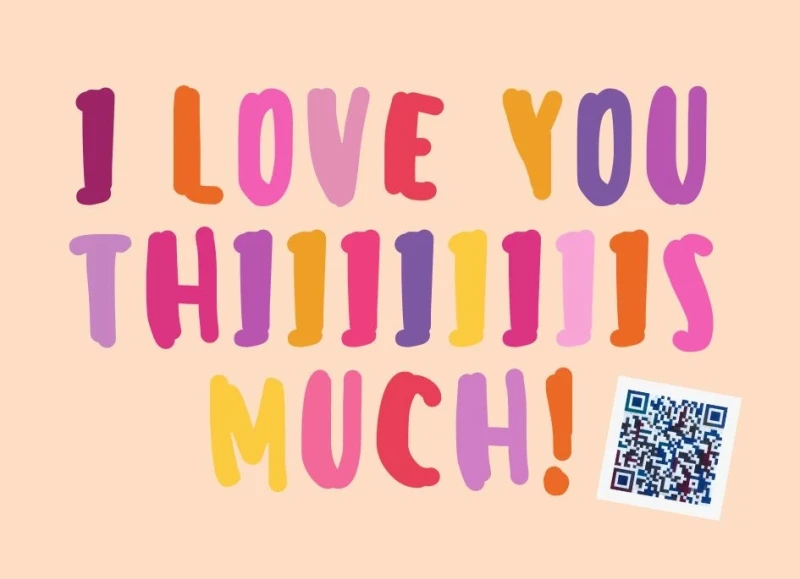 I love you thiiiiiis much, Mini Aufkleber 7x5 cm