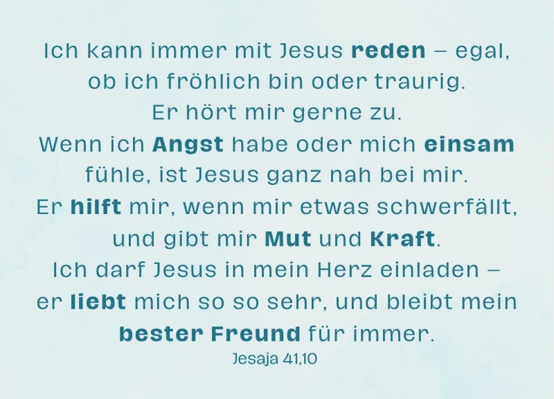 Kinderkarte Jesus ist immer da