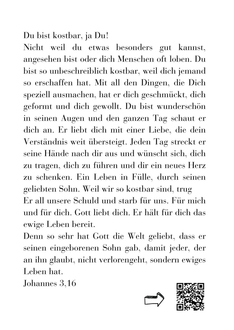 Du bist kostbar, Edle Karte