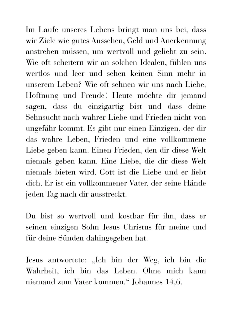 Klappkarte, Du bist geliebt