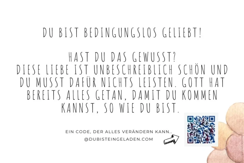Bedingungslos geliebt, Minikarte 8,5x5,4 cm