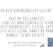 Bedingungslos geliebt, Minikarte 8,5x5,4 cm