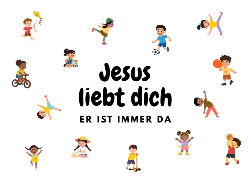 Kinderkarte, Jesus liebt dich 10,5x7 cm