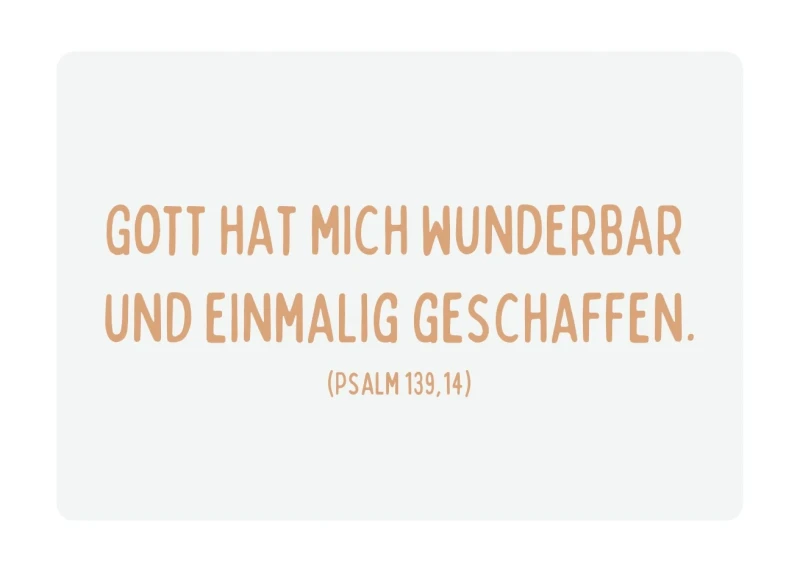 Kinderkarte, Ich bin einzigartig 10,5x7 cm