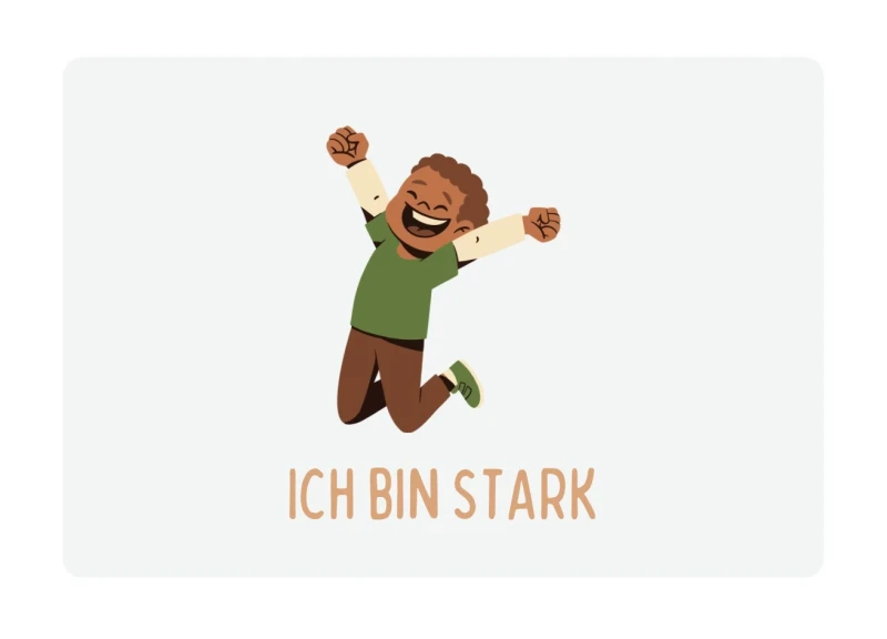 Kinderkarte, Ich bin stark 10,5x7 cm
