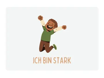 Kinderkarte, Ich bin stark 10,5x7 cm