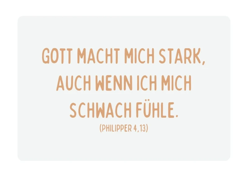 Kinderkarte, Ich bin stark 10,5x7 cm