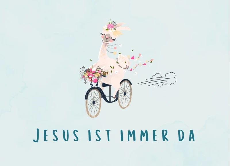 Kinderkarte Jesus ist immer da 10,5x7 cm