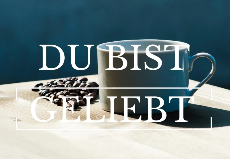 Kaffe Design für eine Karte, es geht um Jesus Christus mit dem bibelvers