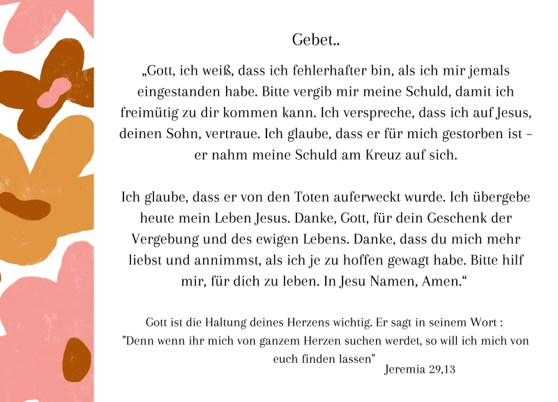 Gebetskarte / Gespräch mit Gott 14,8x10,5 cm