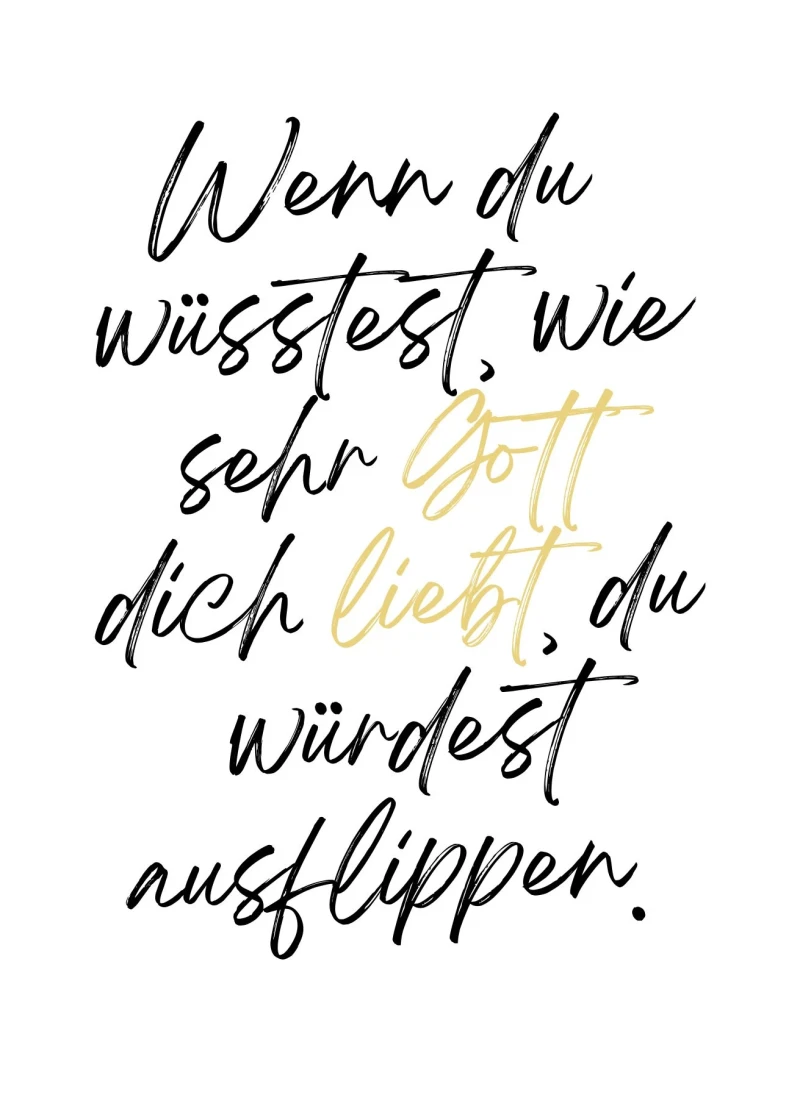 Wenn du wüsstest, Edle Grußkarte MIT GOLD 14,8x10,5 cm (A6 Postkartengröße)