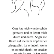 Wunderschön, Lesezeichen 17x5,5 cm