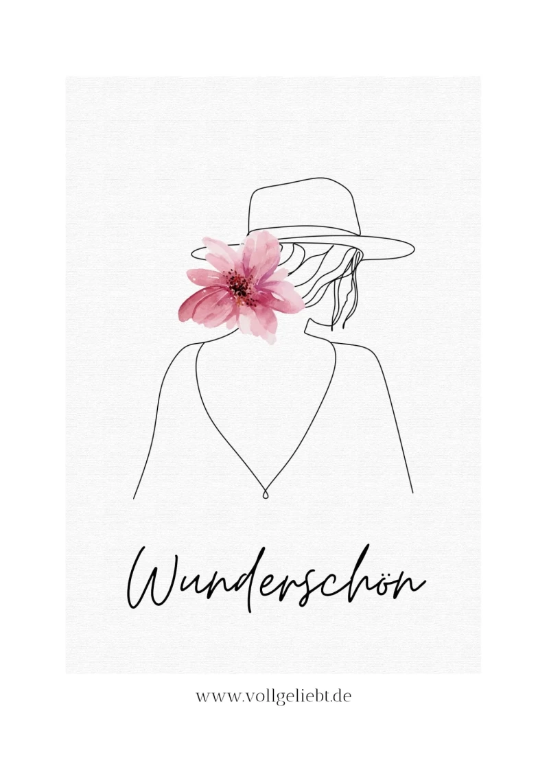 Wunderschön, Frauenkarte 14,8x10,5 cm