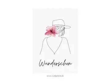 Wunderschön, Frauenkarte 14,8x10,5 cm