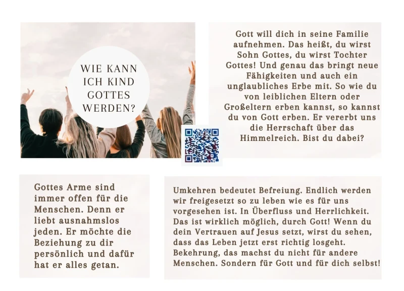 Gebetskarte / Wie kann ich Kind Gottes werden? 14,8x10,5 cm