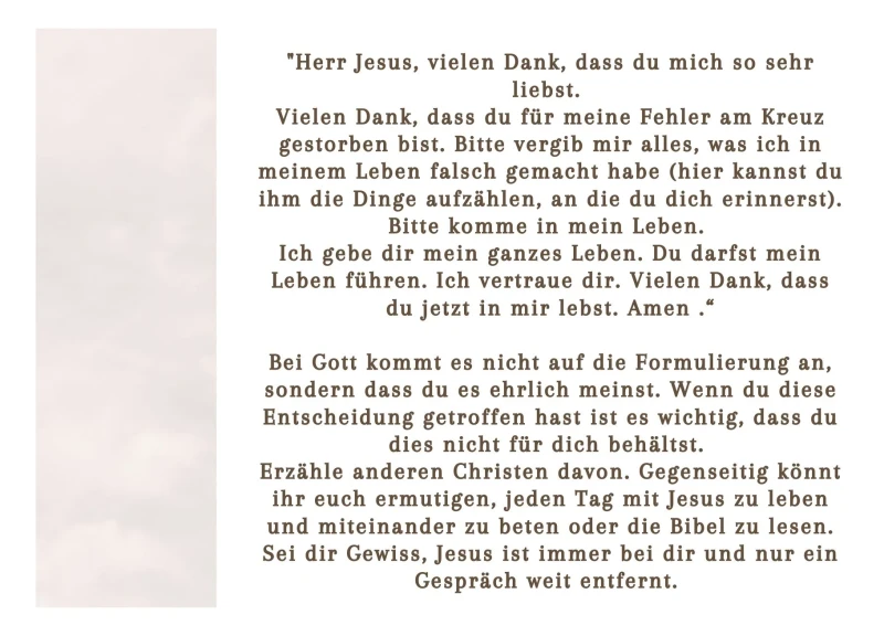 Gebetskarte / Wie kann ich Kind Gottes werden? 14,8x10,5 cm