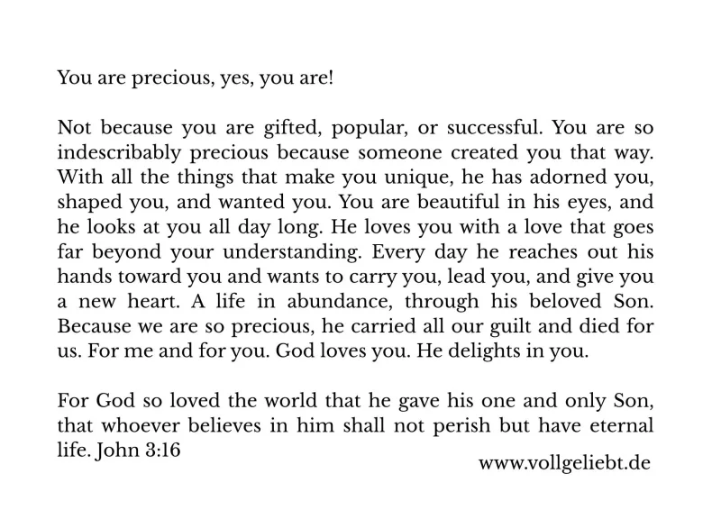 You Are Precious, 14,8x10,5 cm