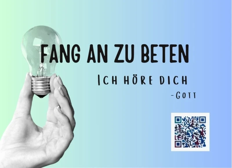 Fang an zu beten, Mini Aufkleber 7x5 cm