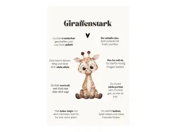 Giraffenstark, Kinderkarte 14,8x10,5 cm
