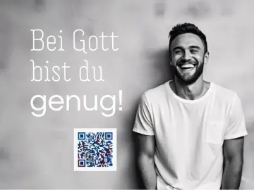 Bei Gott bist du genug, Mini Aufkleber 7x5 cm