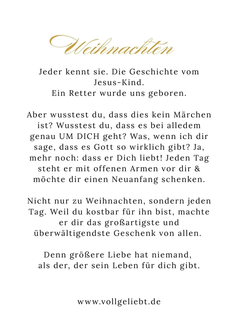 Christliche Weihnachtskarte, Die Geschichte vom Jesus Kind,   14,8x10,5 cm