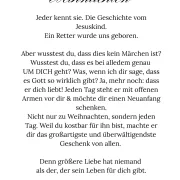Christliche Weihnachtskarte, Die Geschichte vom Jesus Kind,   14,8x10,5 cm