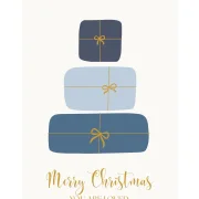 Frohe Weihnachten eine Wahre Geschichte zu Weihnachten über ein verlorenes Schaf, Häuser weihnachtlich geschmückt mit Goldfolienprägung und Schnee