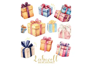 Christliche Weihnachtskarte, Liebevoll Beschenkt, Geschenke  14,8x10,5 cm