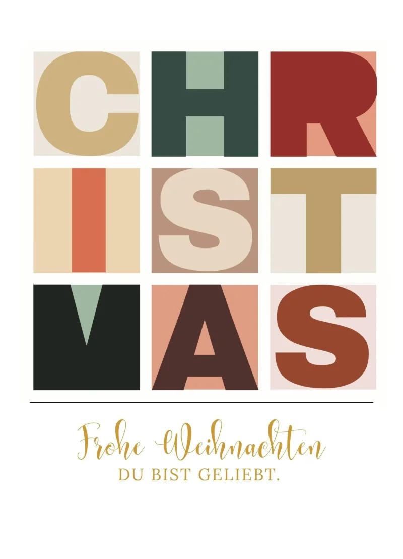 Frohe Weihnachten eine Wahre Geschichte zu Weihnachten über ein verlorenes Schaf, Häuser weihnachtlich geschmückt mit Goldfolienprägung und Schnee
