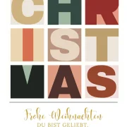 Frohe Weihnachten eine Wahre Geschichte zu Weihnachten über ein verlorenes Schaf, Häuser weihnachtlich geschmückt mit Goldfolienprägung und Schnee