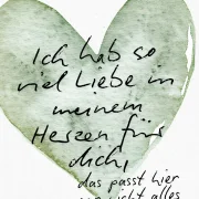 Liebe im Herzen , Edle Karte 14,8x10,5 cm