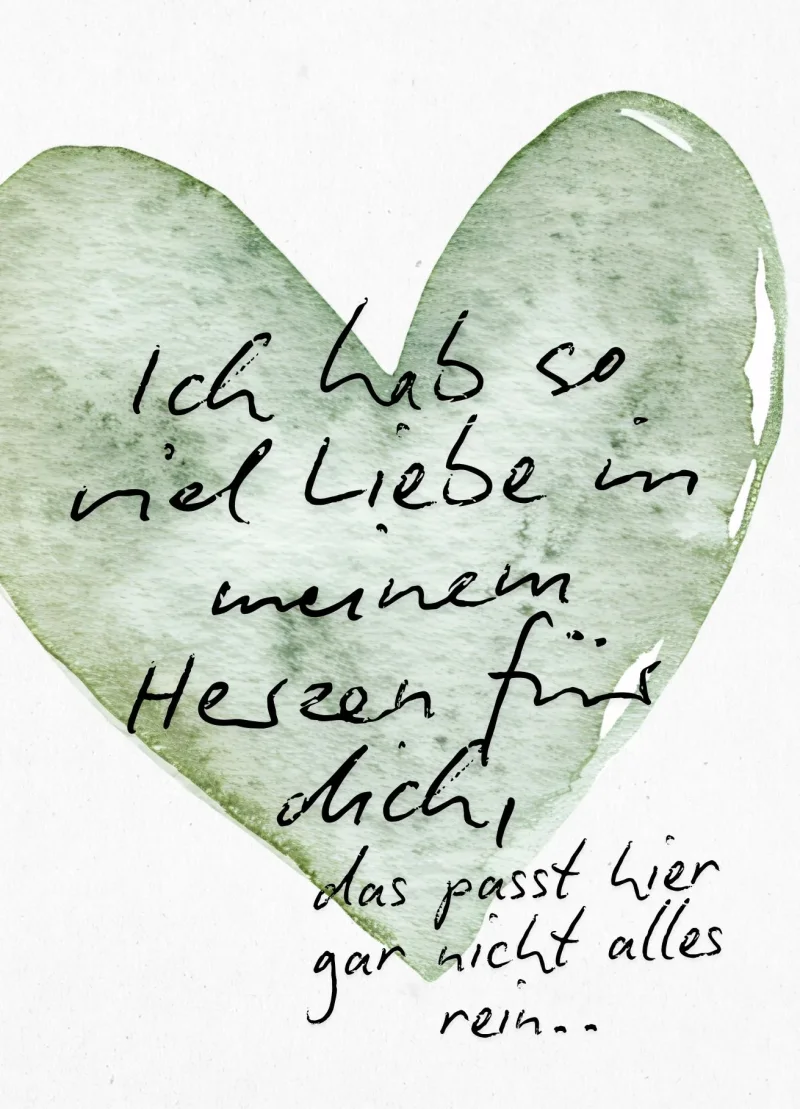 Liebe im Herzen , Edle Karte 14,8x10,5 cm