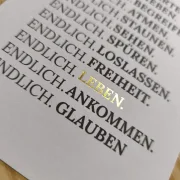 ENDLICH LEBEN, Edle Karte 14,8x10,5 cm