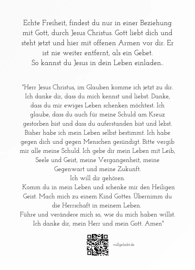 Gebetskarte / Freiheit