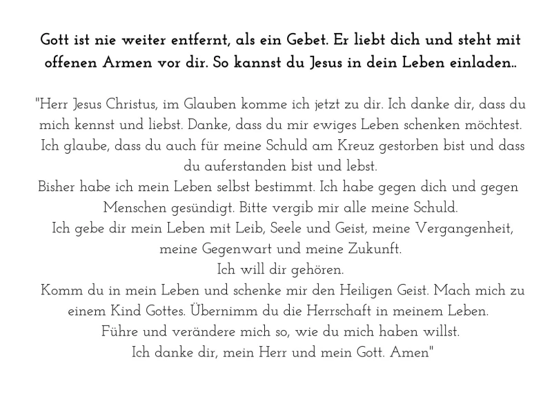 Gebetskarte / Immer erreichbar