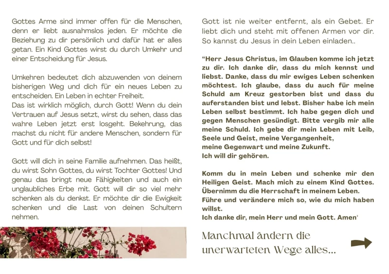 Gebetskarte / Wie kann ich Kind Gottes werden? DOPPELKARTE