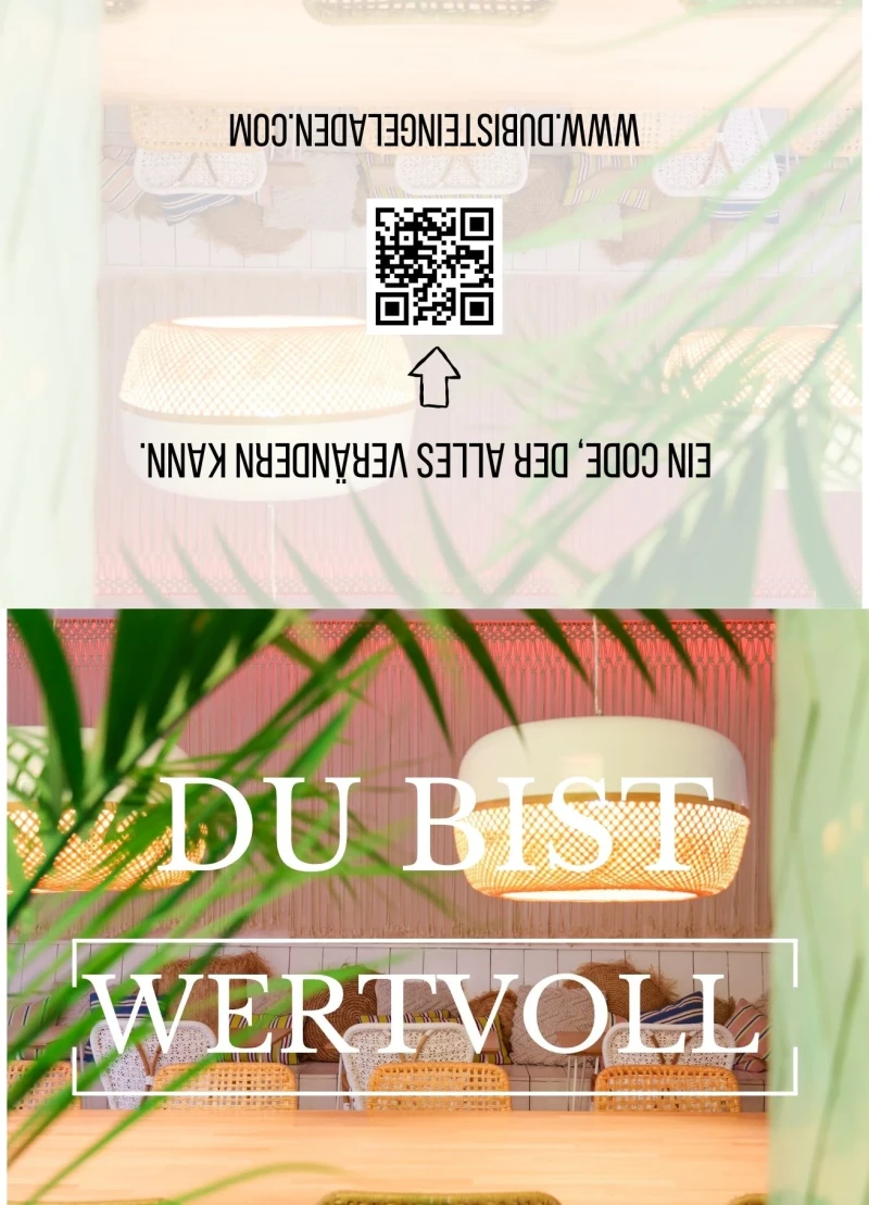 Klappkarte, Du bist wertvoll