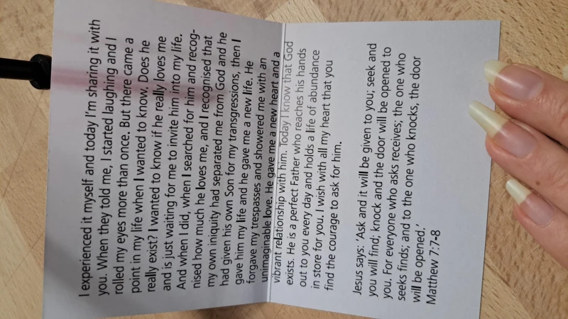 Klappkarte Fremdsprachig Matthäus 7, 7-8