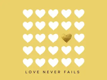 Mini Gruß-Karte, Love never fails , ( rückseite frei, beschreibbar)