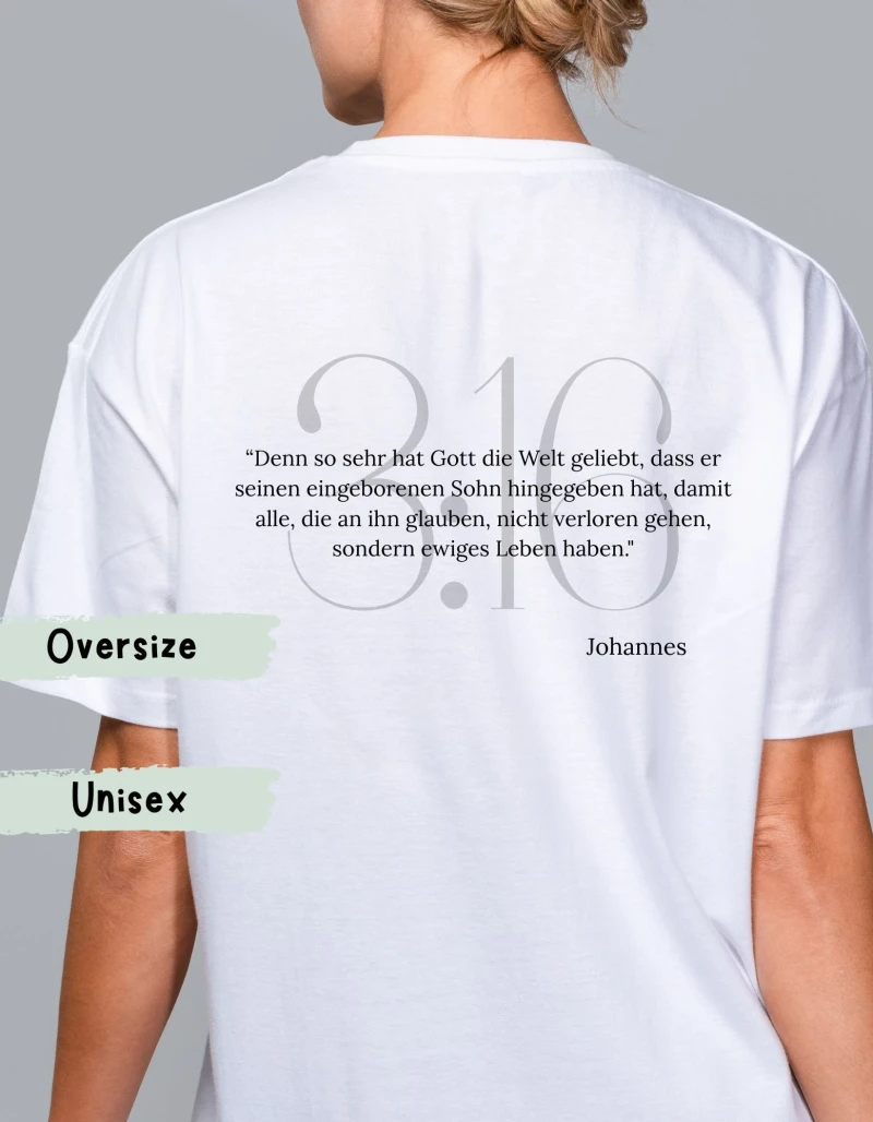Oversize-Tshirt UNISEX / Johannes 3:16