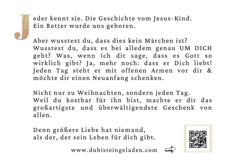 Weihnachtskarte Kein Märchen/ Liebe