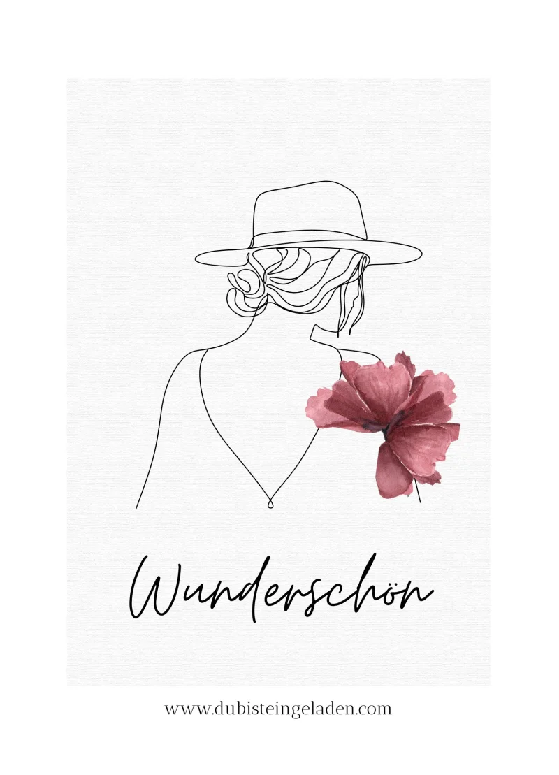 Wunderschön, Frauenkarte 14,8x10,5 cm